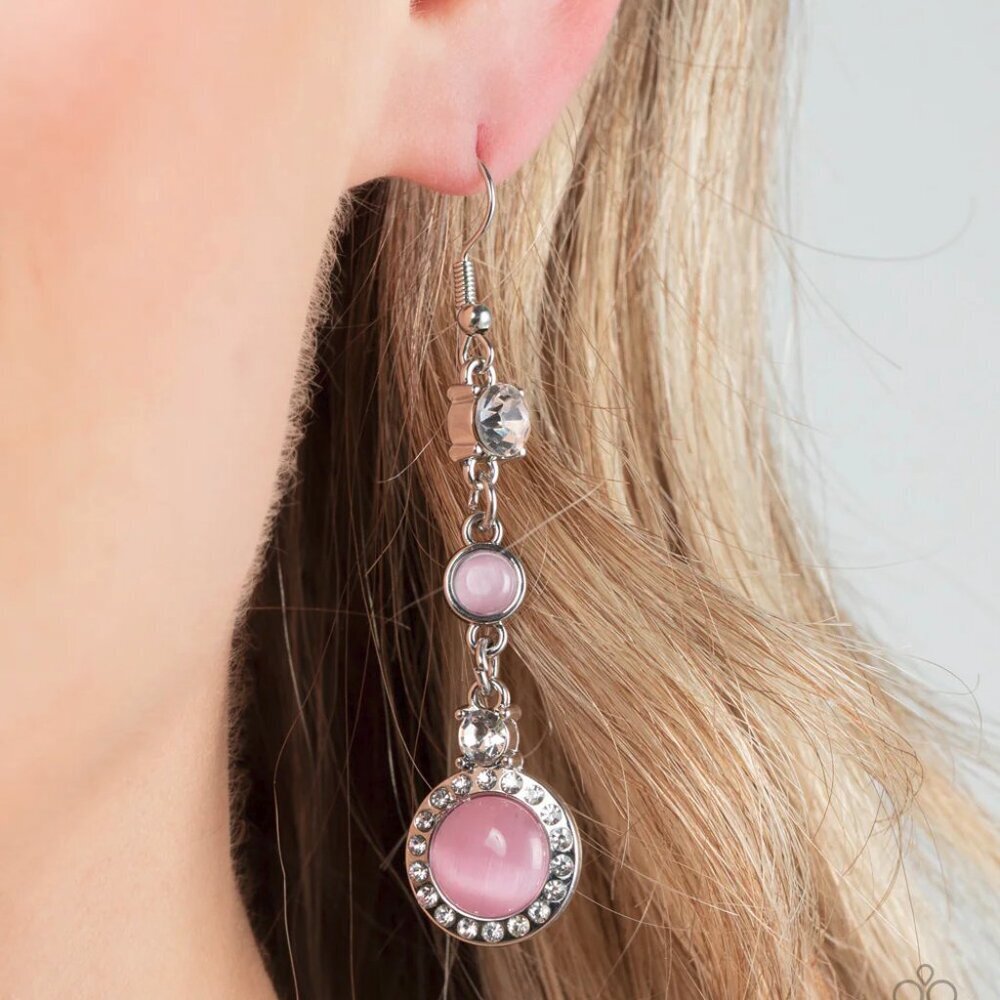 Paparazzi Jewelry Accessories - Epic Elegance - Pink Earrings - Vintage